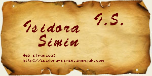 Isidora Simin vizit kartica